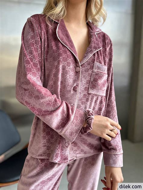 gucci velvet pajama set|More.